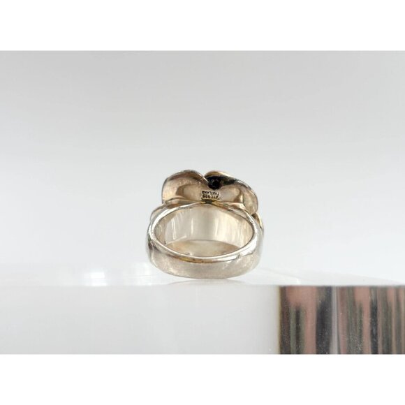 Thai Made RARE Blooming Rose Floral 925 Sterling Silver Vintage Ring - sz 7 - Picture 5 of 14